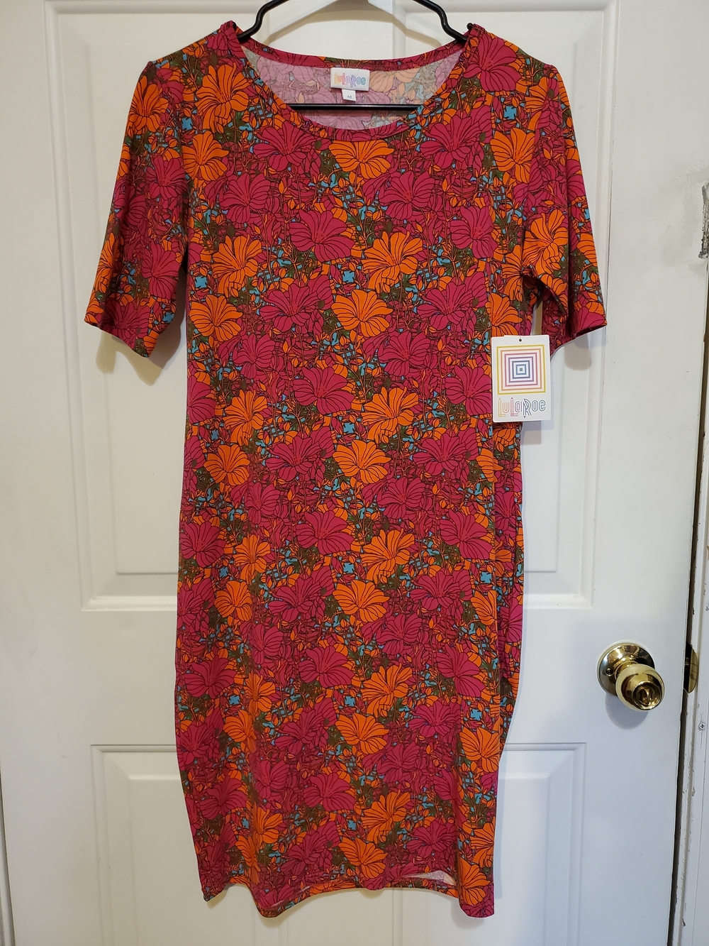 LuLaRoe Pink & Orange Floral Women's Dress